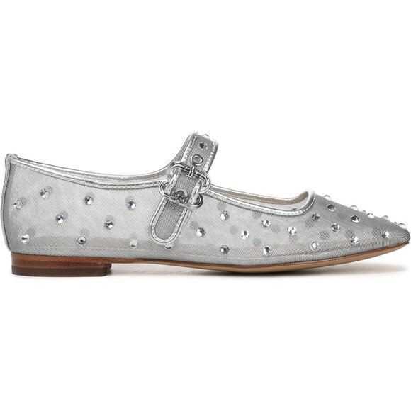 Sam Edelman Womens Soft Silver Leather  Michaela Mary Jane Ballet Flat Shoes - Picture 6 of 6